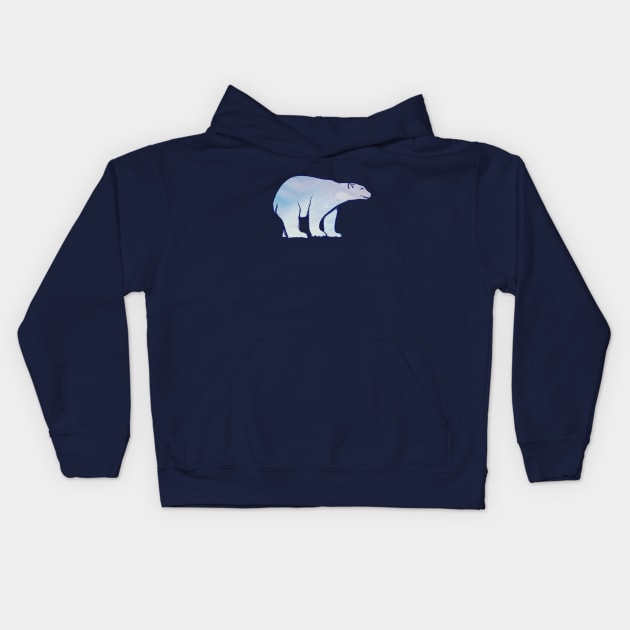 Polar Bear Art Kids Hoodie by bubbsnugg